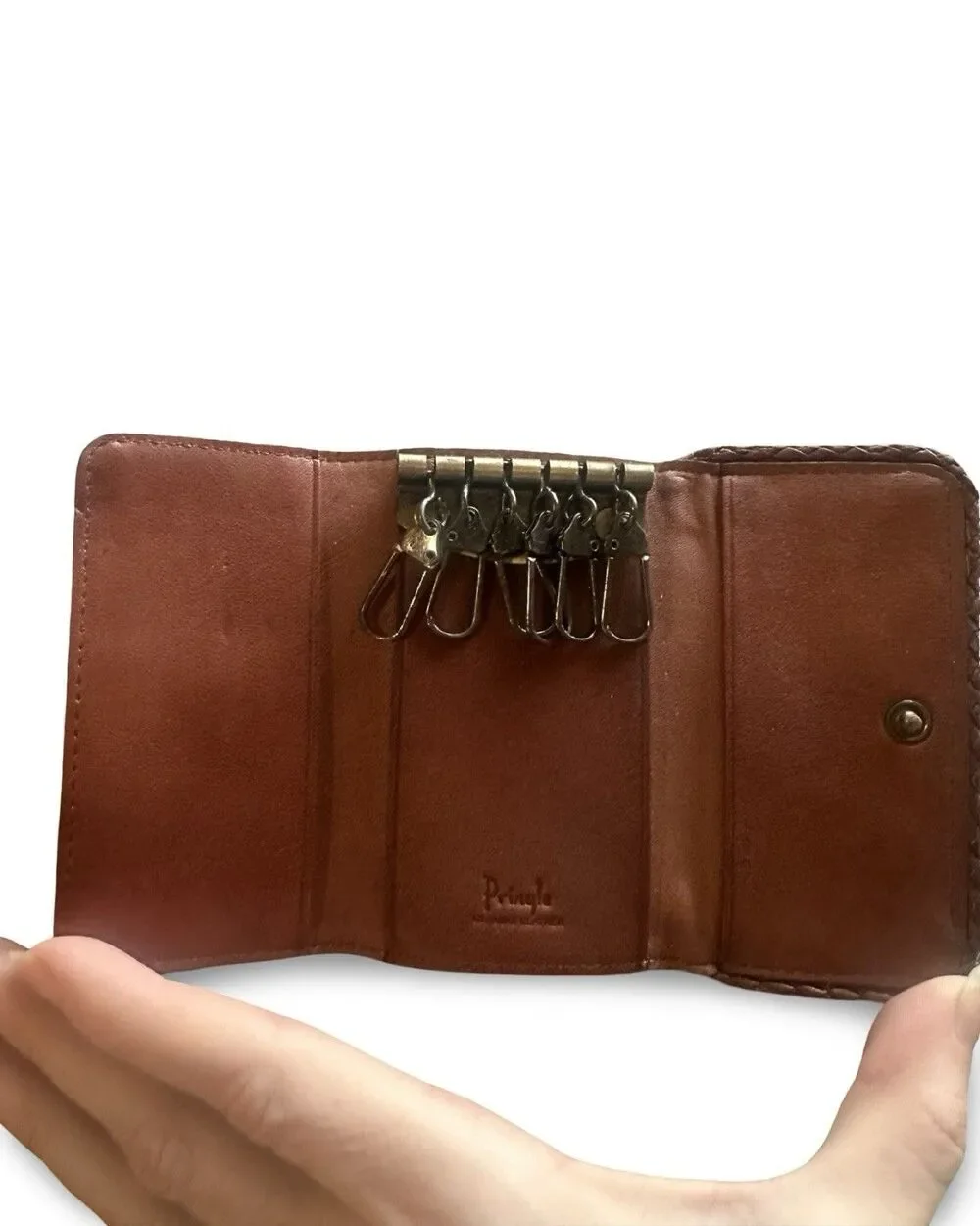 Authentic Vintage Pringle of Scotland Leather Key Case Tartan Green